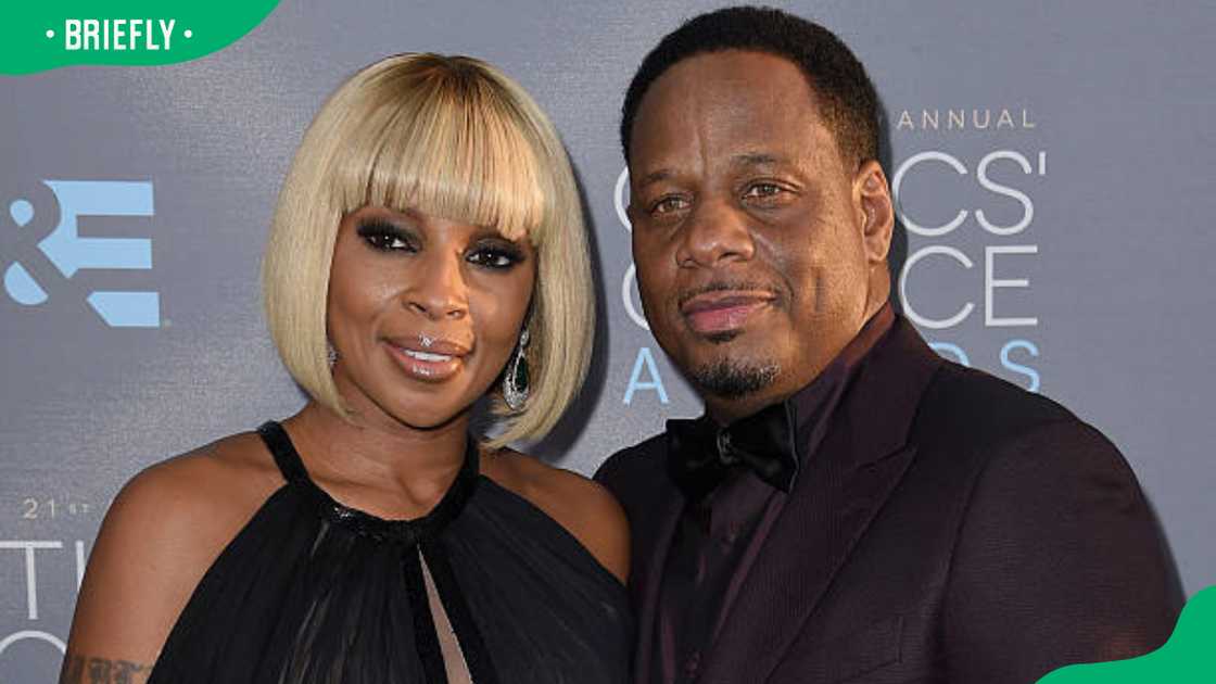 Singer Mary J. Blige and Kendu Isaacs at the 21st Annual Critics' Choice Awards at Barker Hangar