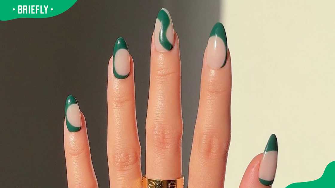 Abstract green nail design Abstract green nail design