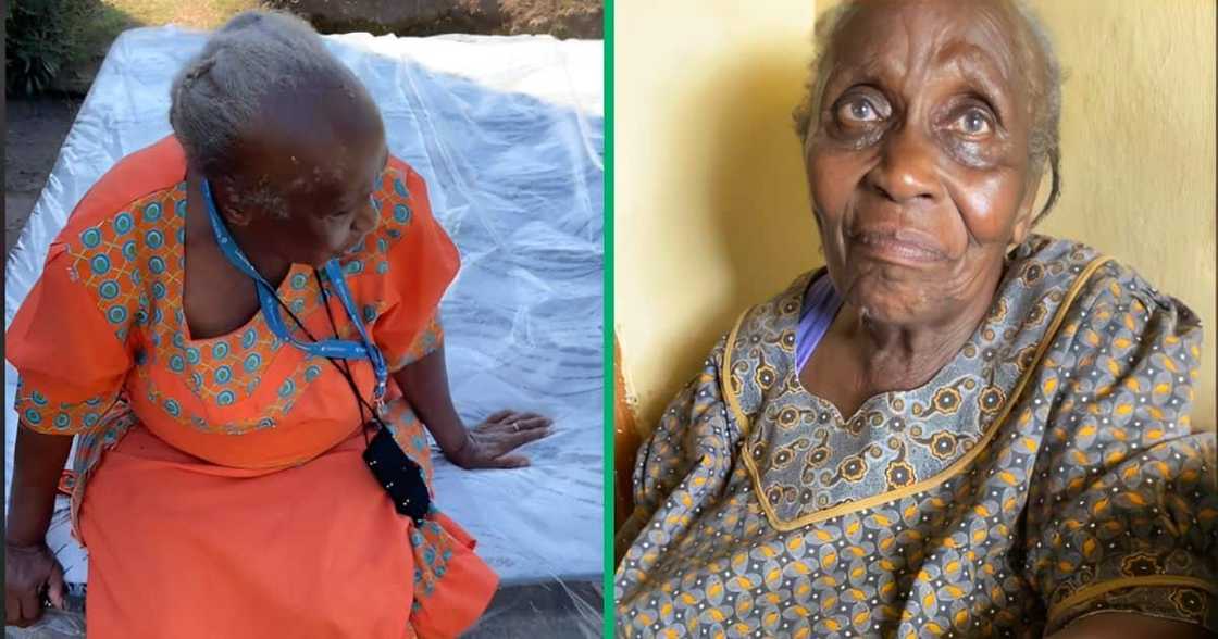 A video captured a gogo receiving a new bed A video captured a gogo receiving a new bed