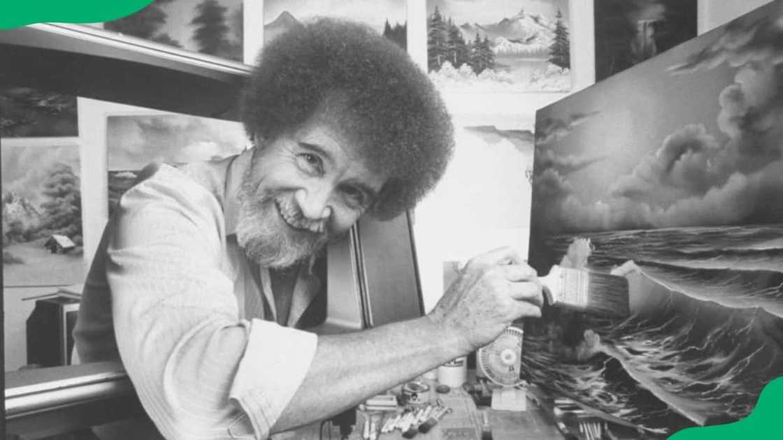 Bob Ross in his home studio