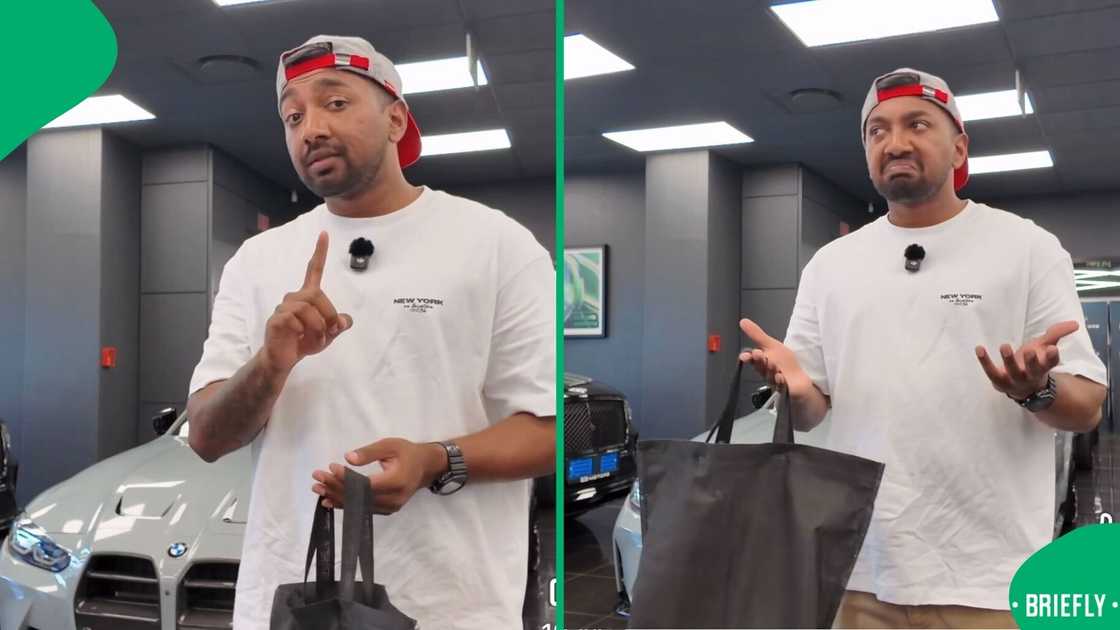 A salesman made a funny skit about a Woolworths shopping bag that amused South Africans.