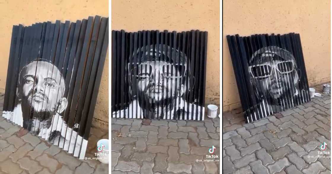 A skilful artist painted an imaginative portrait of Kabza De Small and Maphorisa. A skilful artist painted an imaginative portrait of Kabza De Small and Maphorisa.