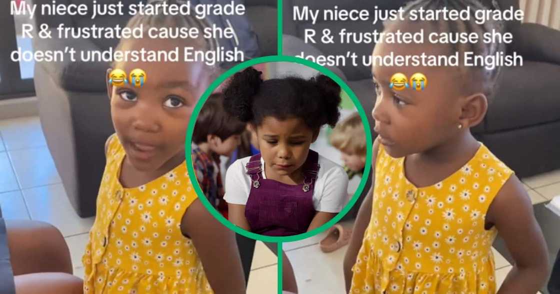 A grade R kid told her parents she was confused when her teacher spoke English. A grade R kid told her parents she was confused when her teacher spoke English.