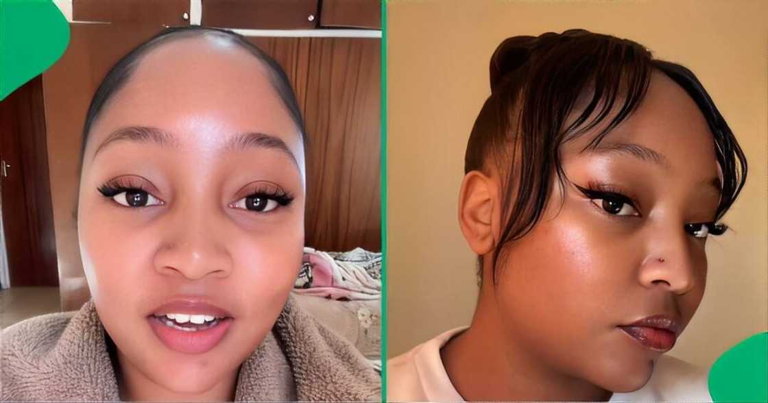 A TikTok video shows a woman unveiling a product that she uses for skin and hair. A TikTok video shows a woman unveiling a product that she uses for skin and hair.