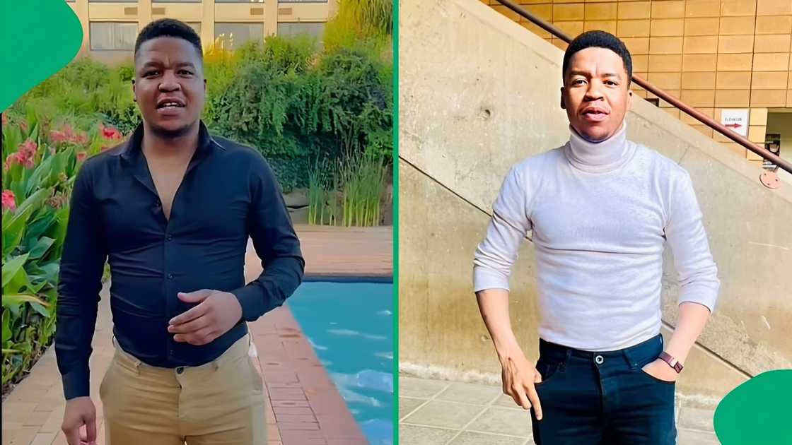 A TikTok video shows a man complaining about the high cost of living in SA.