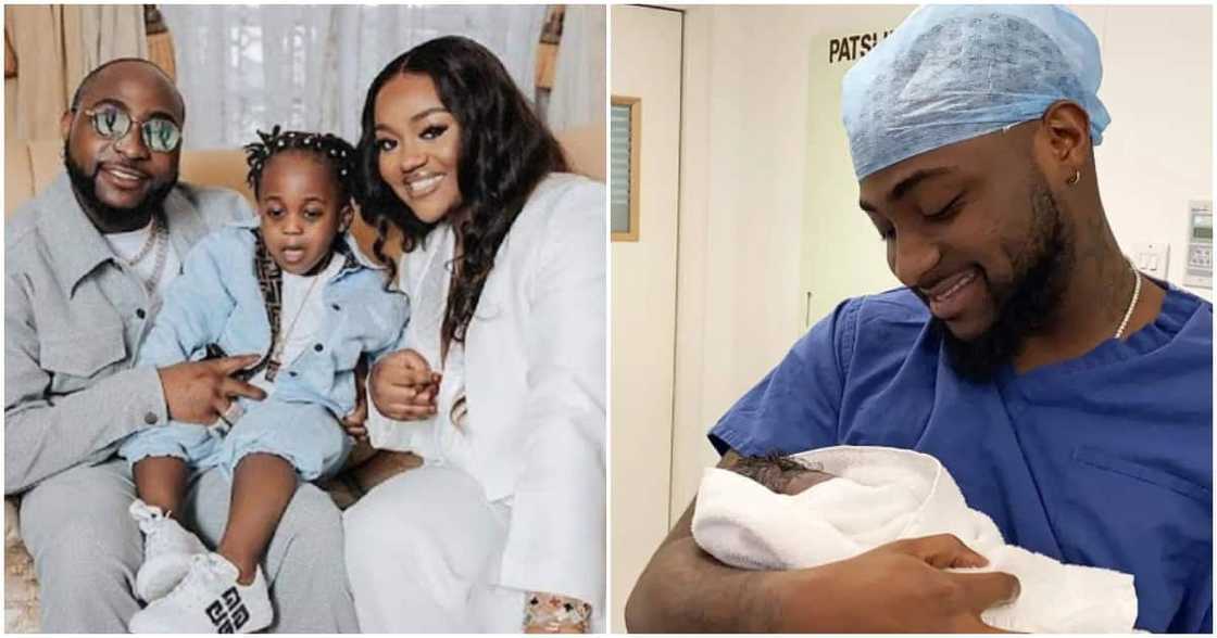 Davido with Chioma and their late son