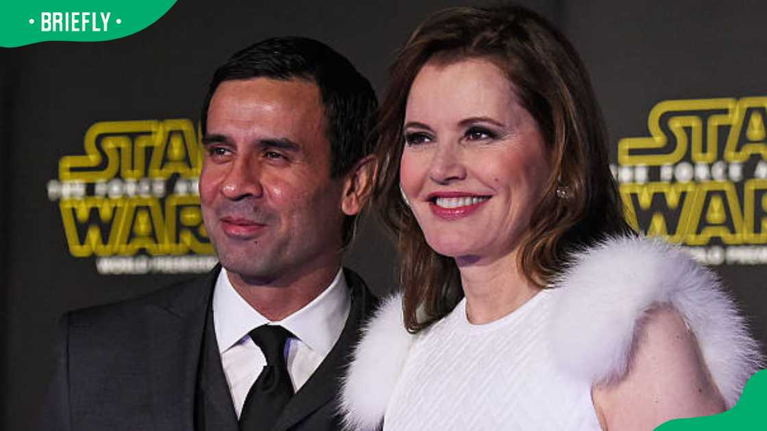Geena Davis and Reza Jarrahy at the premiere of Walt Disney Pictures Geena Davis and Reza Jarrahy at the premiere of Walt Disney Pictures