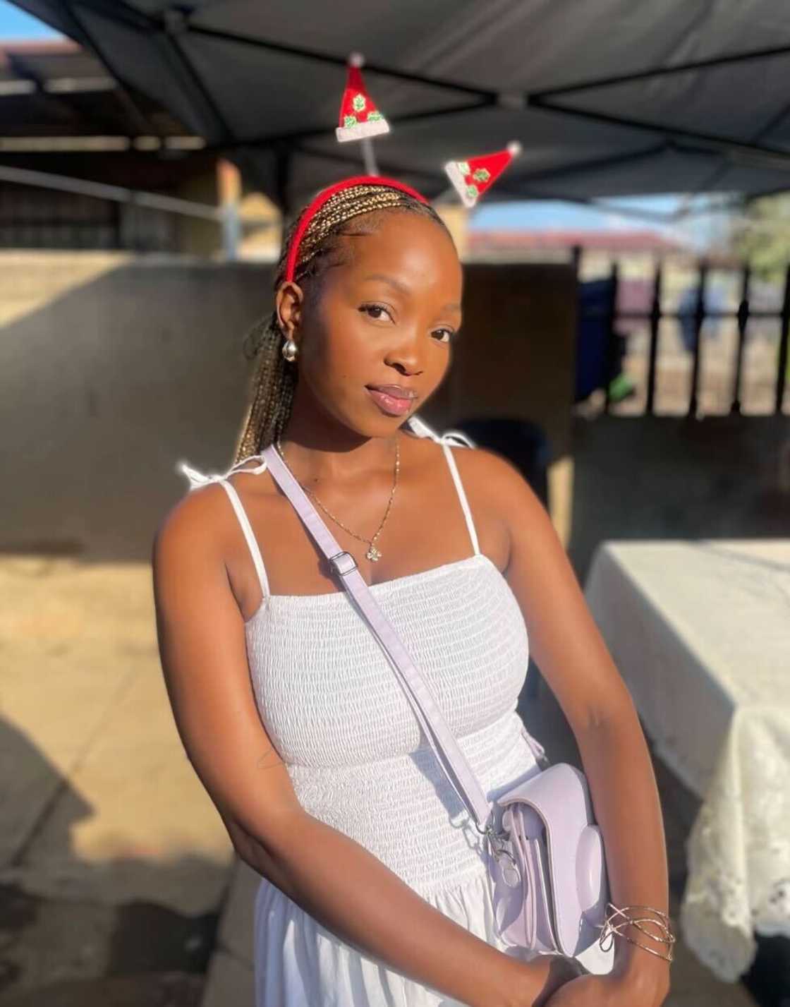 A woman who shared a beautiful set from Mr Price posed in a TikTok video. A woman who shared a beautiful set from Mr Price posed in a TikTok video.