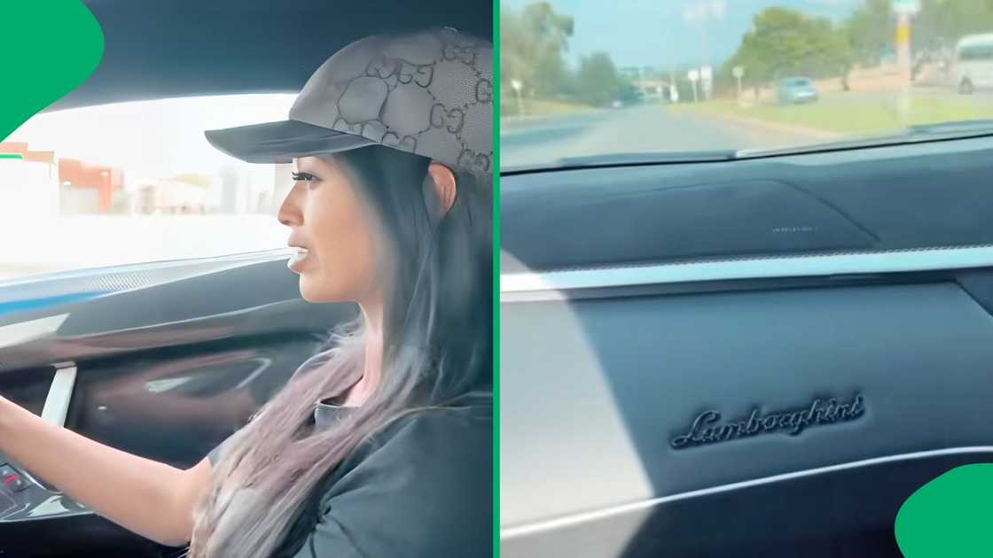 A TikTok car content page shared a video of a woman driving an expensive car A TikTok car content page shared a video of a woman driving an expensive car