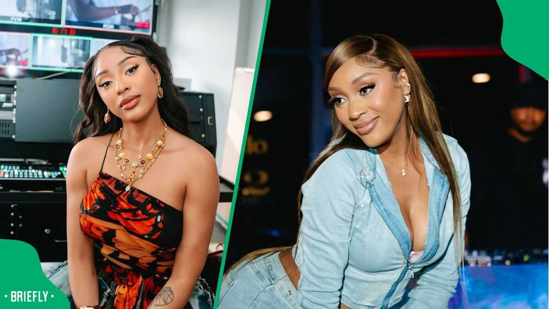 Nadia Nakai bares all in denim dress