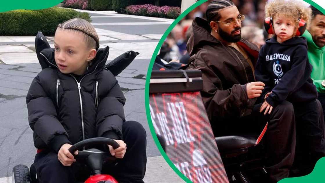 Adonis Graham having a good time (L). Drake and his son during a basketball match in 2022 (R) Adonis Graham having a good time (L). Drake and his son during a basketball match in 2022 (R)
