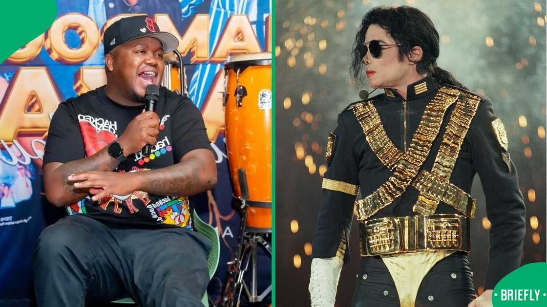 Skhumba shared a throwback picture with Michael Jackson's lookalike