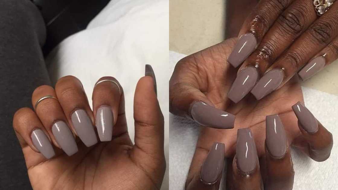 Plain taupe on dark skin