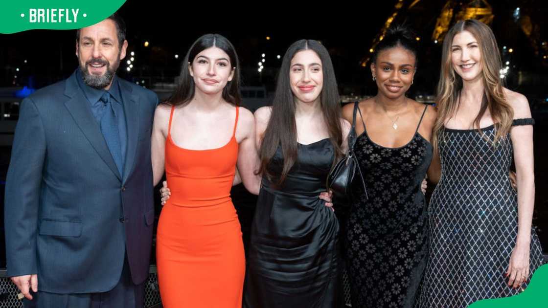 Adam, Sunny, Sadie and Jackie Sandler (L-R) at the 2023 Murder Mystery 2 photocall at Pont Debilly