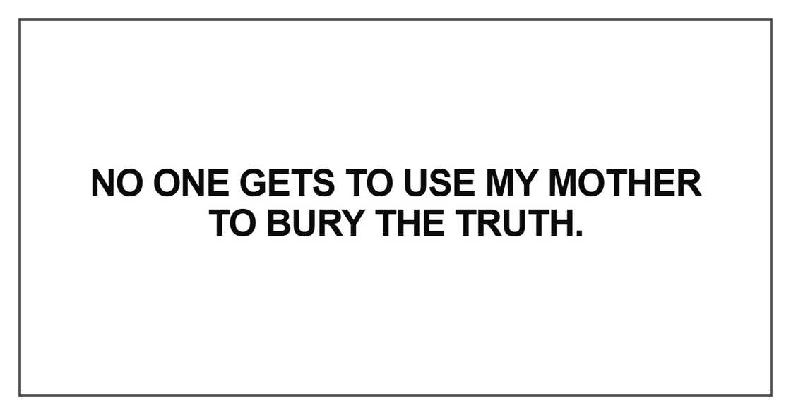 No one gets to use my mother