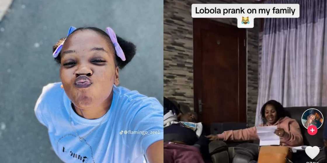A young woman pranked her family A young woman pranked her family