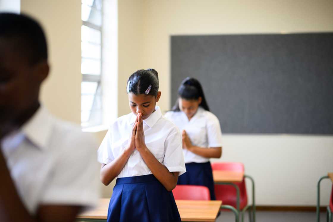 School children exercised their religious faith