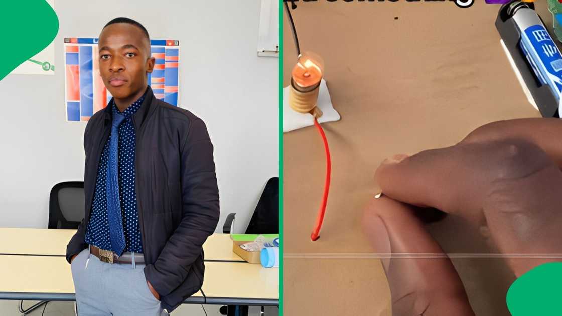 Grade 6 teacher shows off his learners' electricity project, stunning internet users Grade 6 teacher shows off his learners' electricity project, stunning internet users