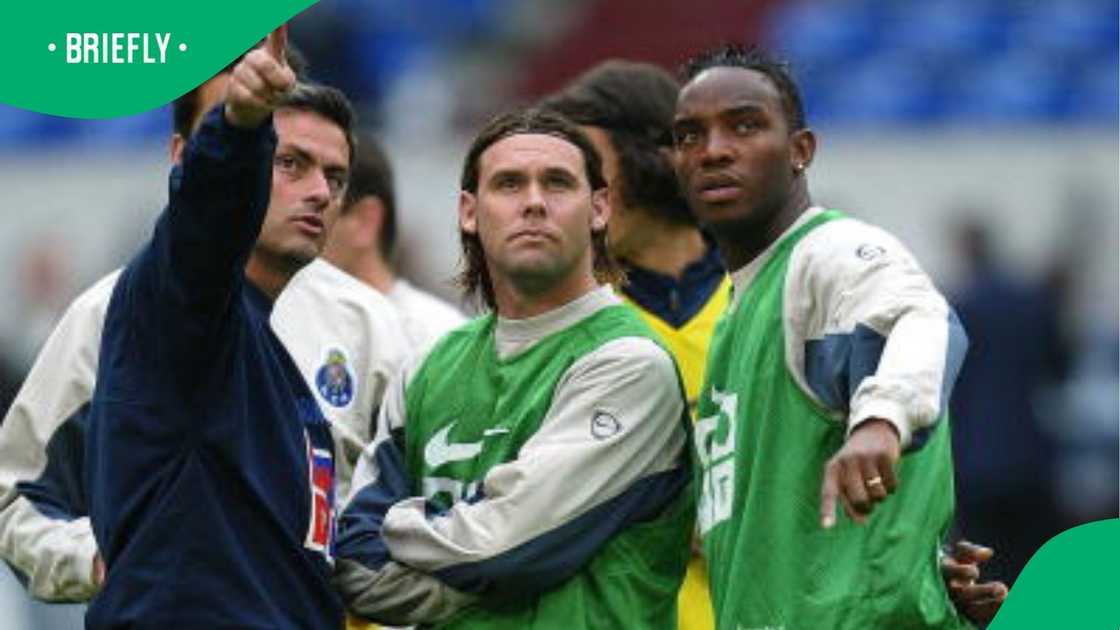 Benni McCarthy with Jose Mourinho during the former Bafana Bafana star's time with FC Porto.