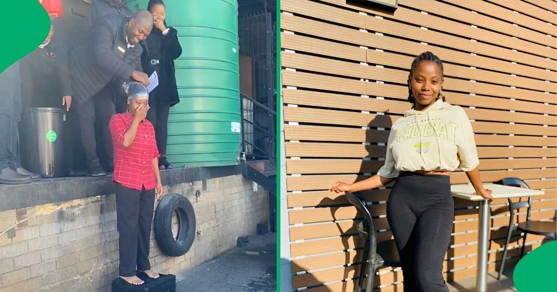 A group of workers came together to celebrate their colleague's birthday. A group of workers came together to celebrate their colleague's birthday.