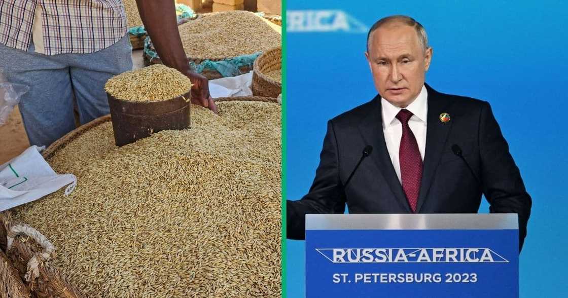 Russian President Vladimir Putin giving a speech during the plenary session of the second Russia-Africa summit in Saint Petersburg Russian President Vladimir Putin giving a speech during the plenary session of the second Russia-Africa summit in Saint Petersburg