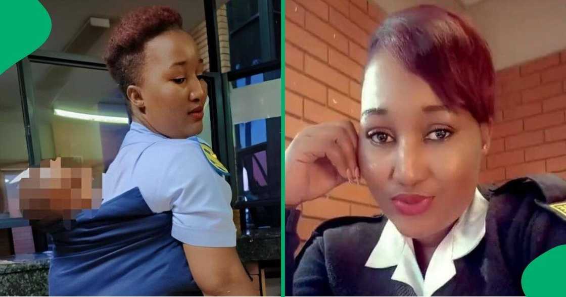 A SAPS official took care of an abandoned baby. A SAPS official took care of an abandoned baby.