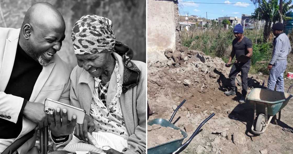 A businessman shared a plan, in partnership with Ukhozi FM, to build a home for an old lady A businessman shared a plan, in partnership with Ukhozi FM, to build a home for an old lady
