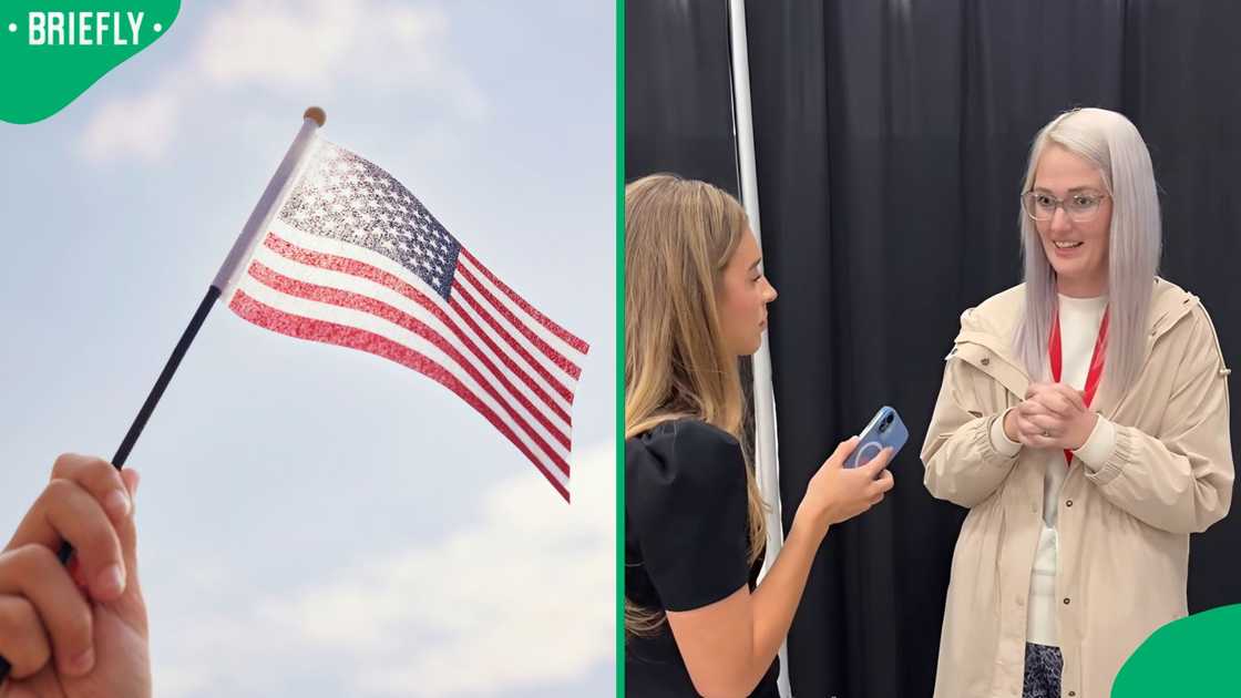 An Afrikaner woman shared how excited she was to be in the USA