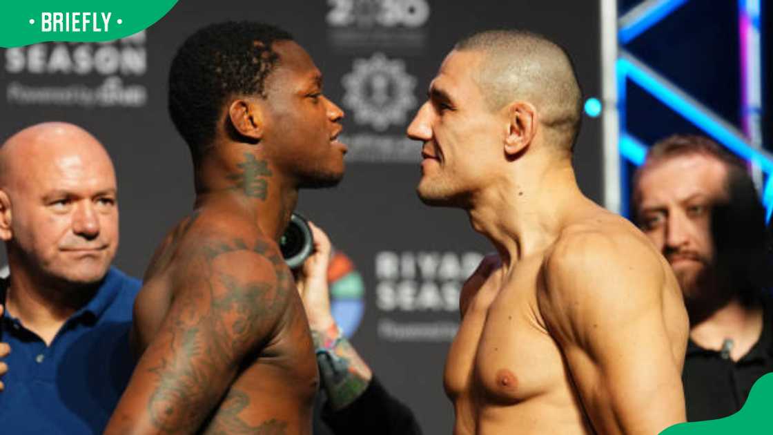 UFC opponents Terrance McKinney (L) and Damir Hadzovic