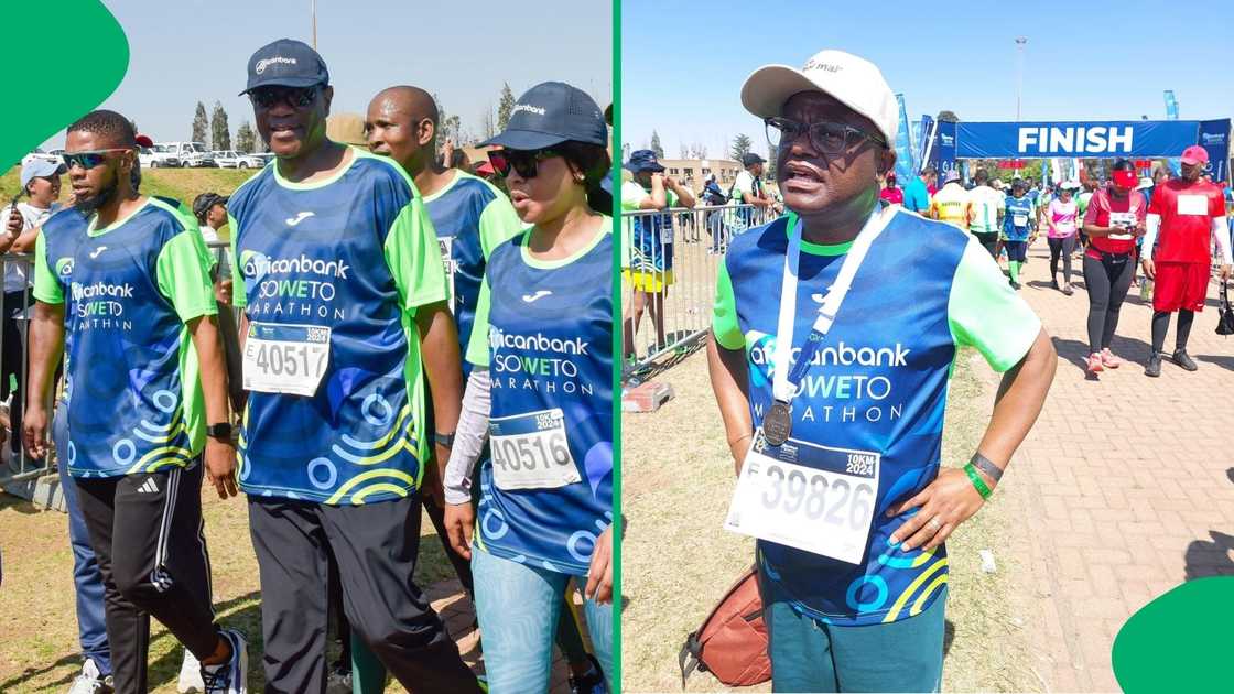 Paul Mashatile and Dada Morero competing in the Soweto Marathon.