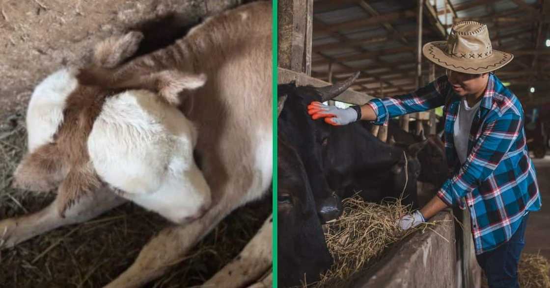 TikTok video shows two headed calf