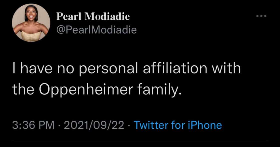 Pearl Modiadie, Twitter