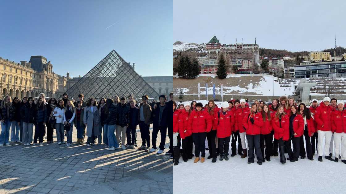 Lyceum Alpinum Zuoz students during a trip to Paris and during the Snow Polo World Cup