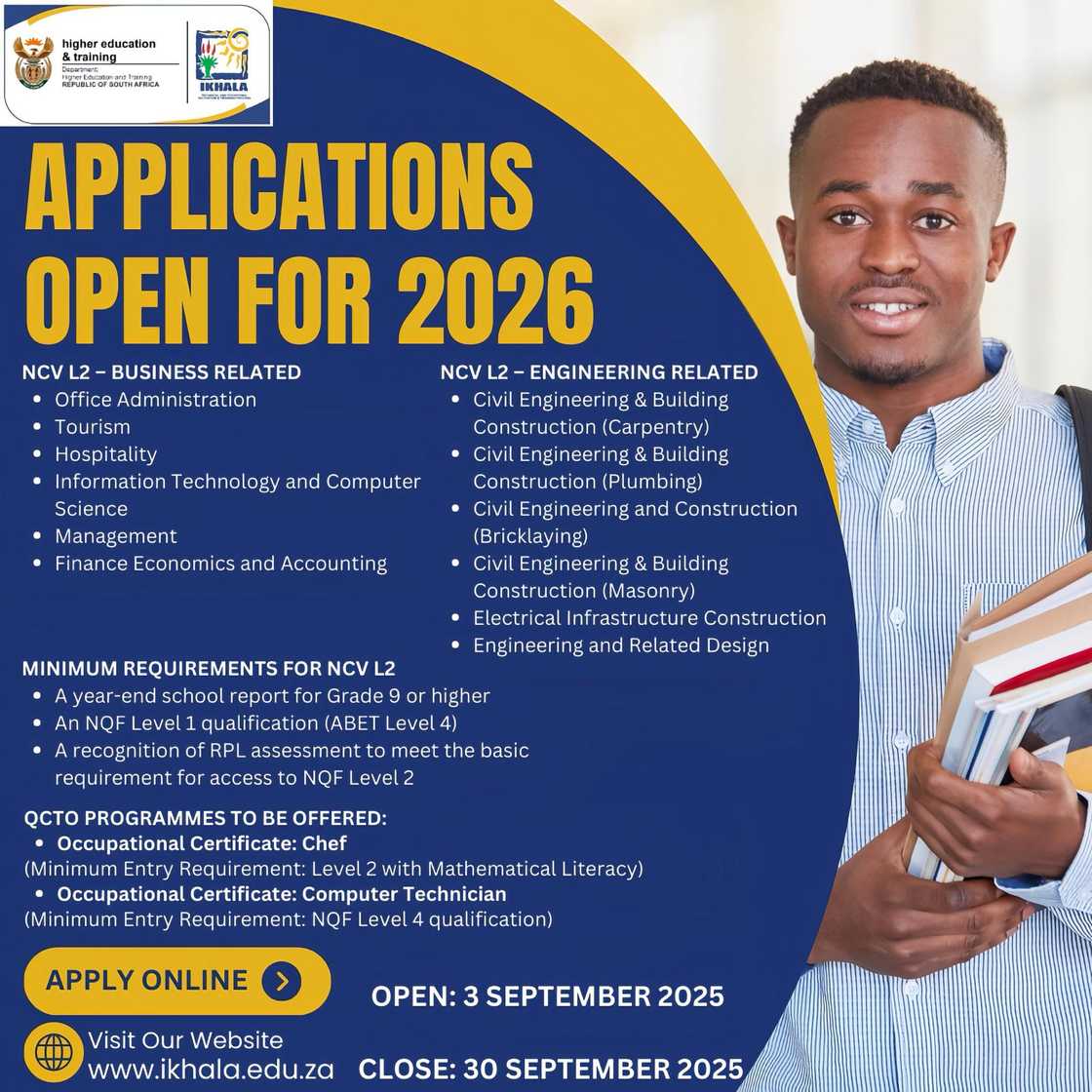 Courses available at Ikhala TVET College