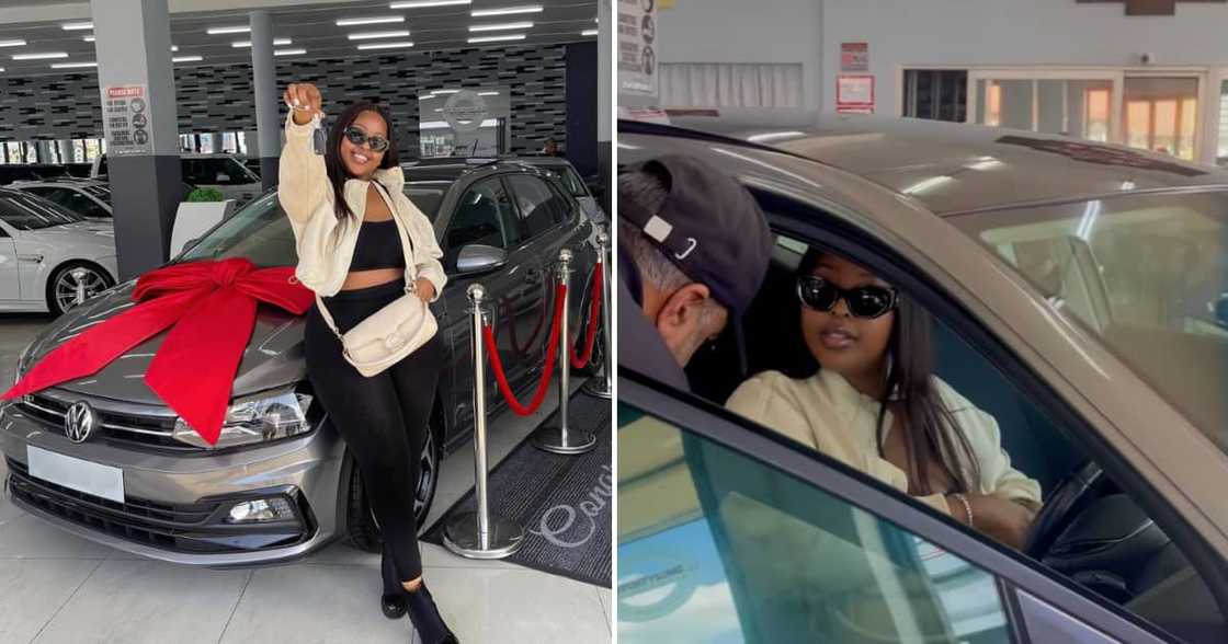A fine babe showed off keys to her new VW and Mzansi celebs loved it A fine babe showed off keys to her new VW and Mzansi celebs loved it