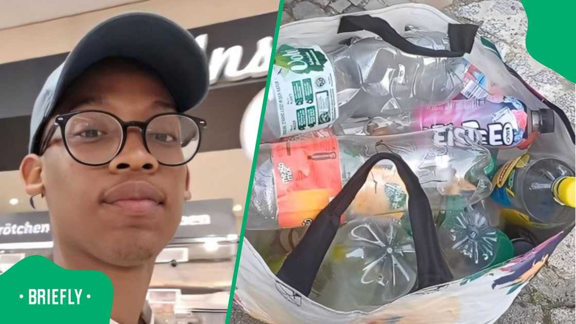A South African man recycled bottles in Germany to buy groceries. A South African man recycled bottles in Germany to buy groceries.