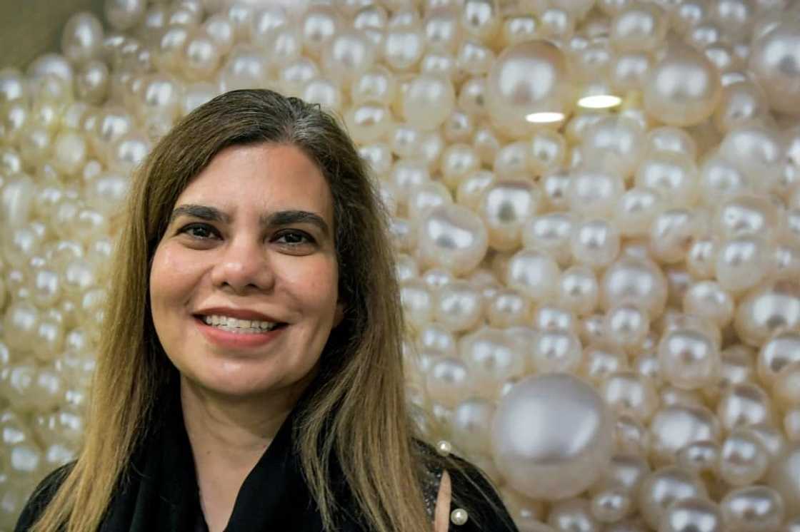 Researcher Noora Jamsheer monitors the effects of climate change on the water where natural pearls are harvested Researcher Noora Jamsheer monitors the effects of climate change on the water where natural pearls are harvested