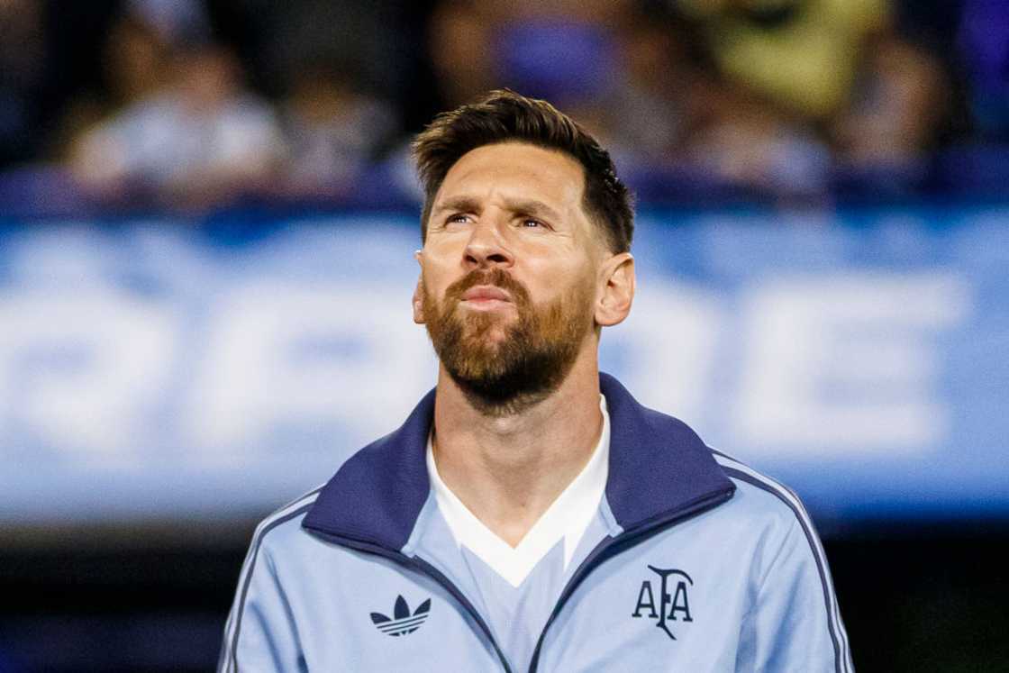 Lionel Messi of Argentina getting into the field prior to the FIFA World Cup 2026 South American Qualifier match