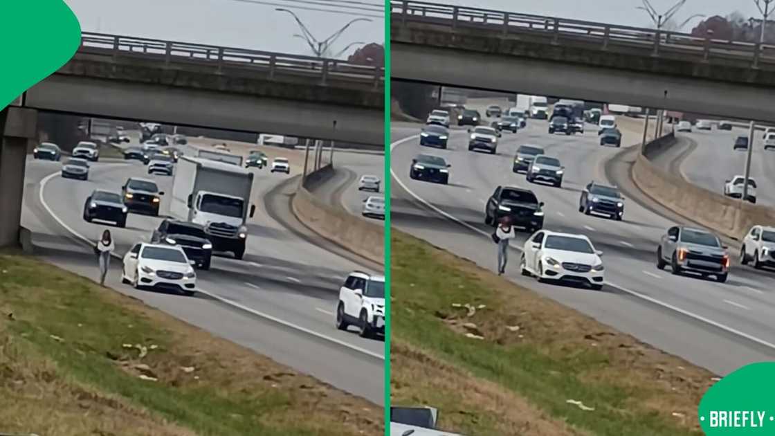 A couple's heated traffic drama on the highway went viral online. A couple's heated traffic drama on the highway went viral online.