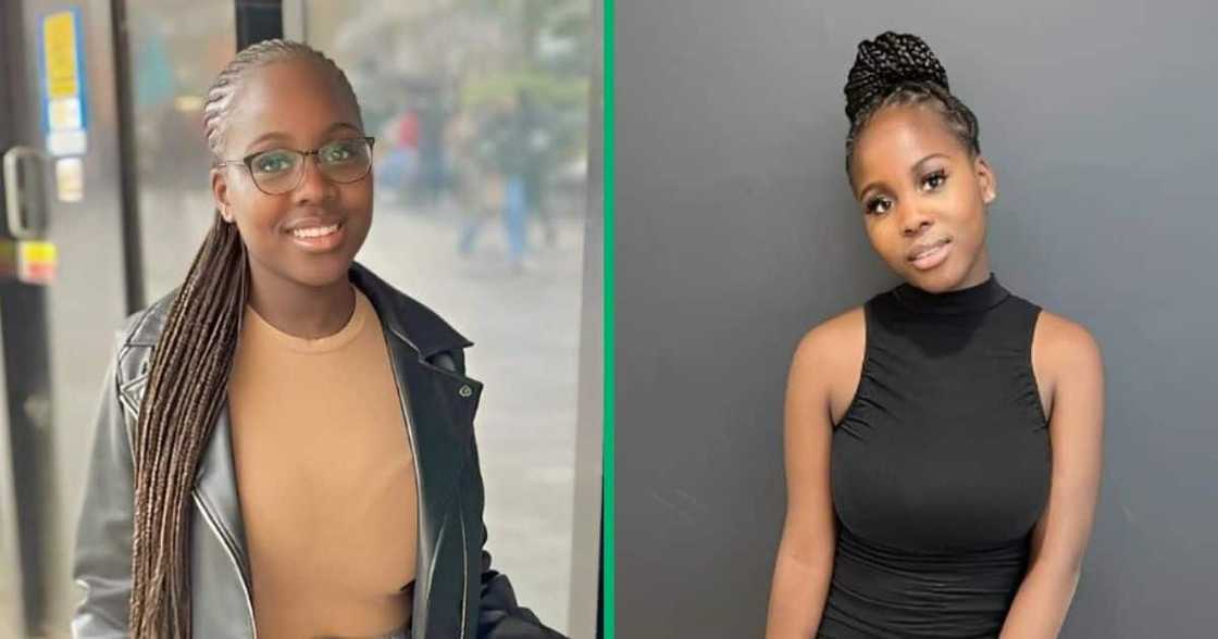 A woman wearing glasses, posing for pictures. A woman wearing glasses, posing for pictures.