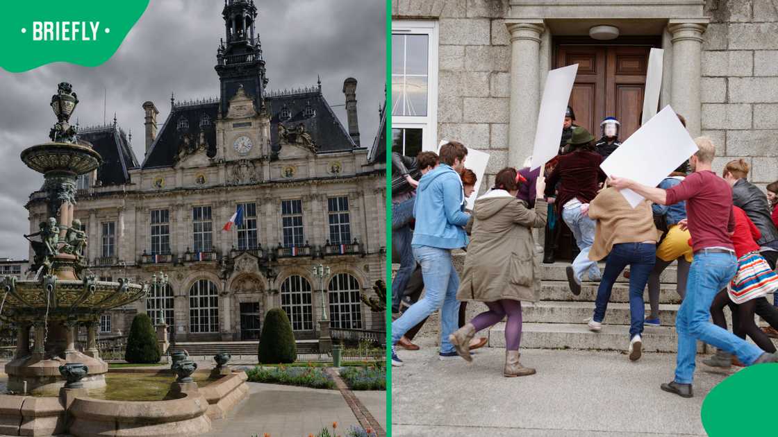 Historic French town hall set ablaze during nationwide protests Historic French town hall set ablaze during nationwide protests