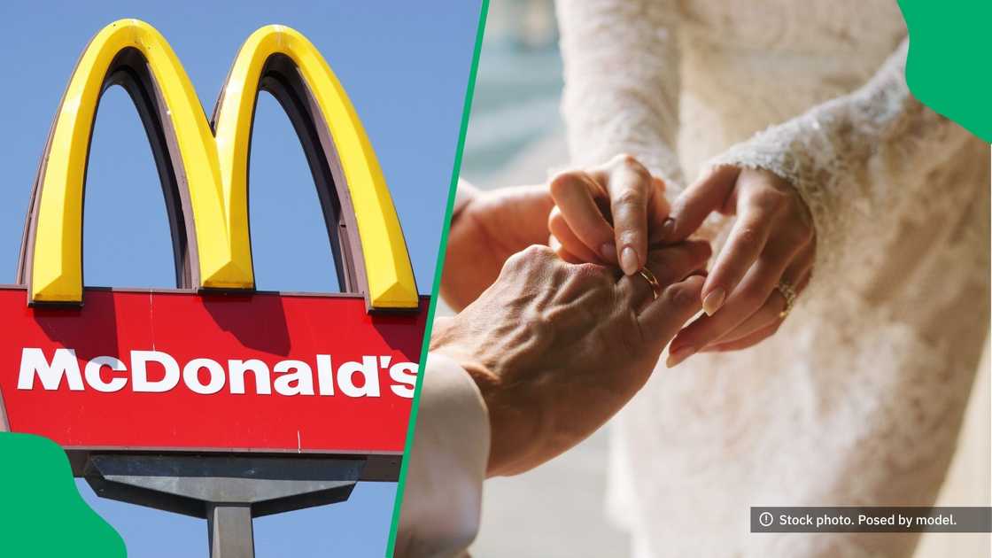 A video showing a South African couple marrying inside a McDonald’s surrounded by family and friends became popular online