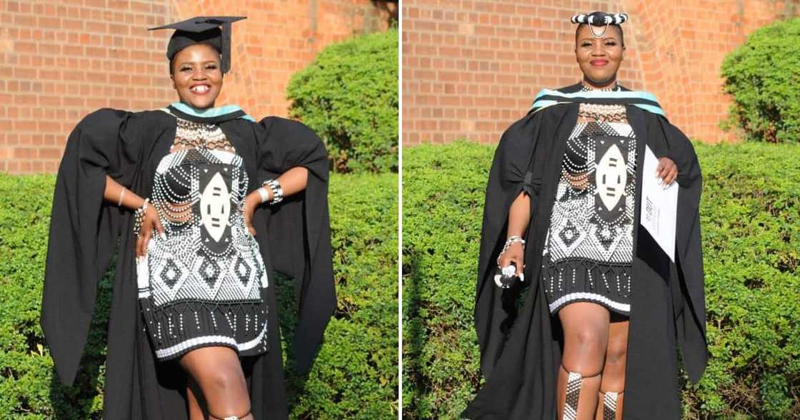 A lady from KZN looked amazing in her Zulu attire on her graduation day A lady from KZN looked amazing in her Zulu attire on her graduation day