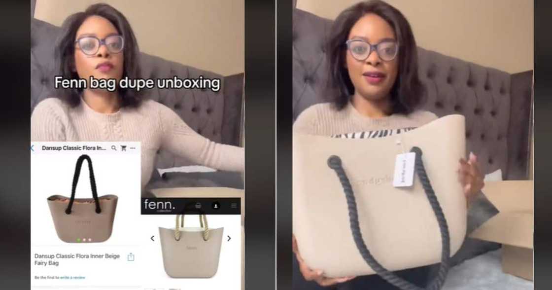 Fenn bag dupe shared in TikTok video