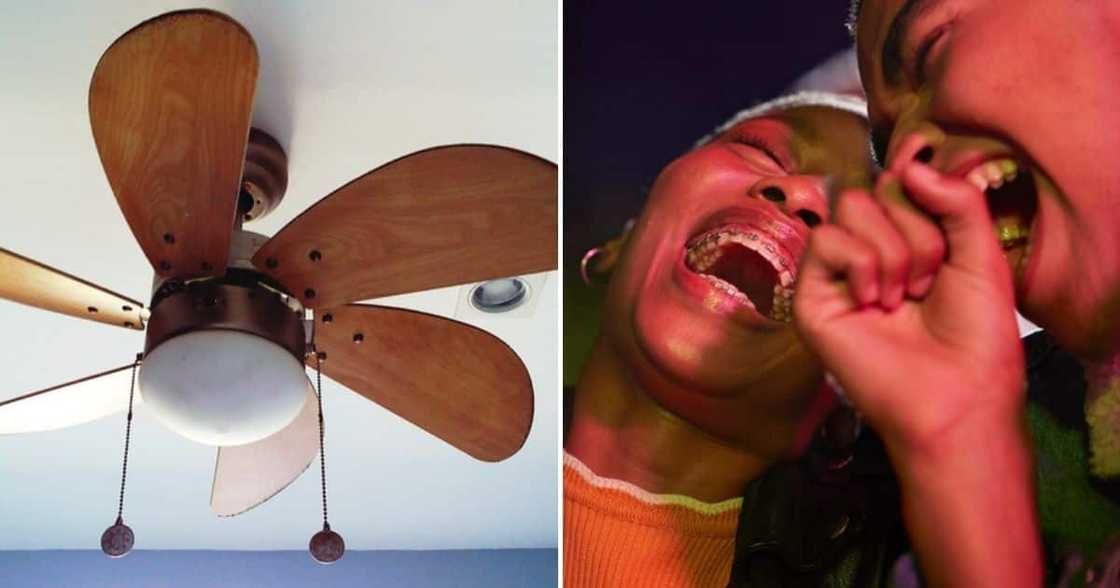 Woman, Dancing, Table, Hit on the Head by Ceiling Fan Woman, Dancing, Table, Hit on the Head by Ceiling Fan