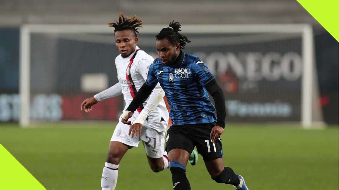 Samuel Chukwueze and Ademola Lookman during a Serie A match. Samuel Chukwueze and Ademola Lookman during a Serie A match.