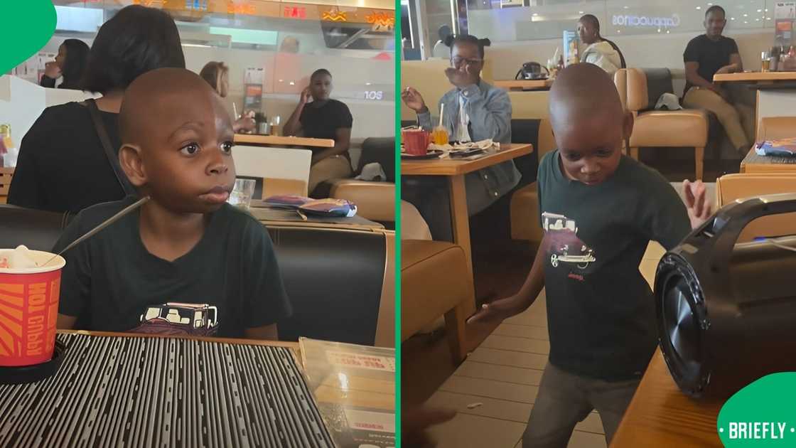 A boy danced to Spur's birthday song. A boy danced to Spur's birthday song.
