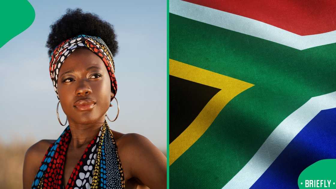 The picture on the right showed a South African flag