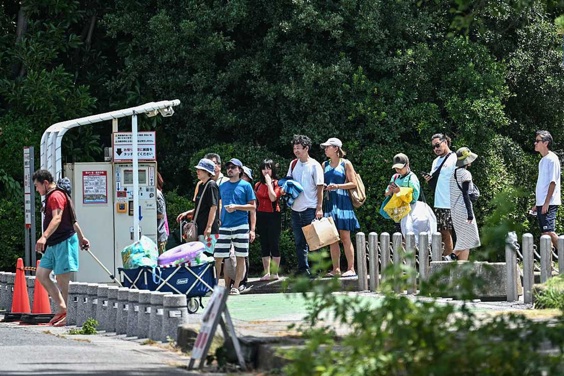 Residents of a Japanese town were told to evacuate and move to higher ground following tsunami warnings