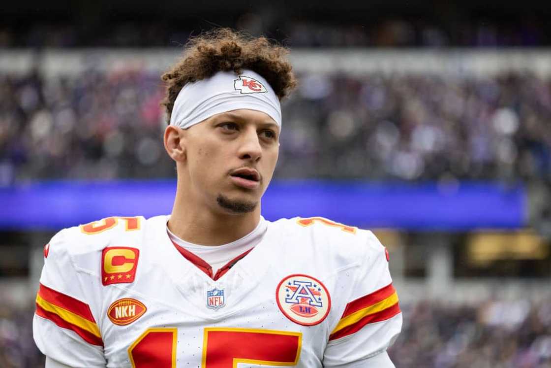 Patrick Mahomes before the AFC Championship NFL football game Patrick Mahomes before the AFC Championship NFL football game